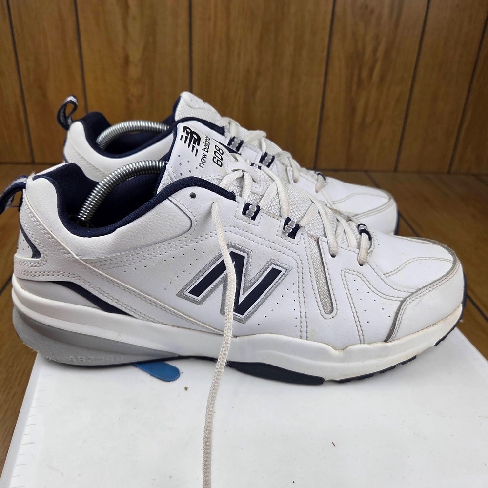 New Balance 608 White Navy Leather Training Shoes Mens 10.5 MX608WN5